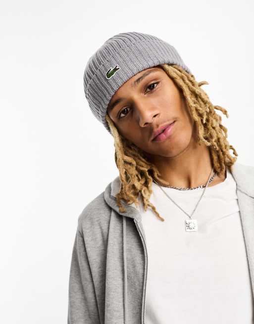 Lacoste essentials beanie in gray