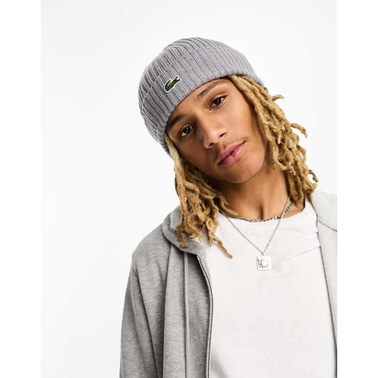 Lacoste essentials beanie in grey | ASOS