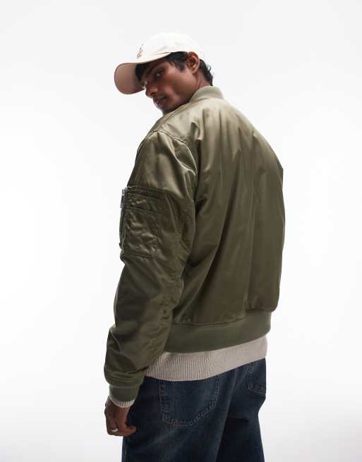 Lacoste essentials bomber jacket in khaki ASOS