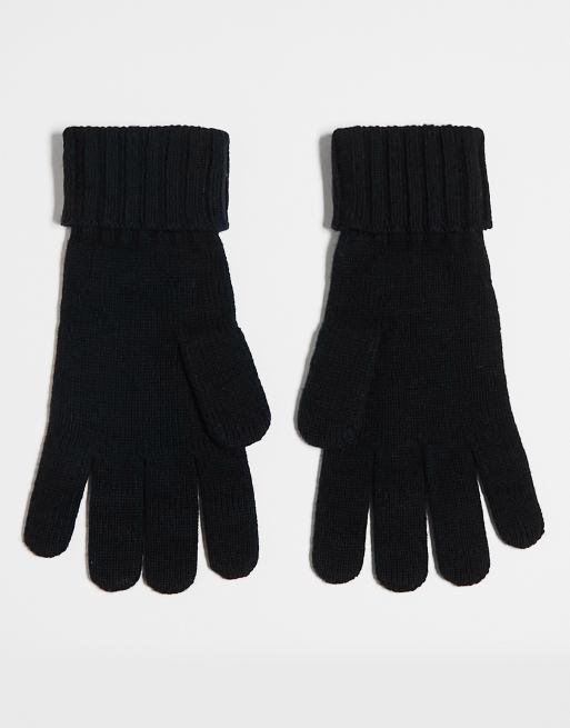 Gants unisexes Lacoste noirs en laine