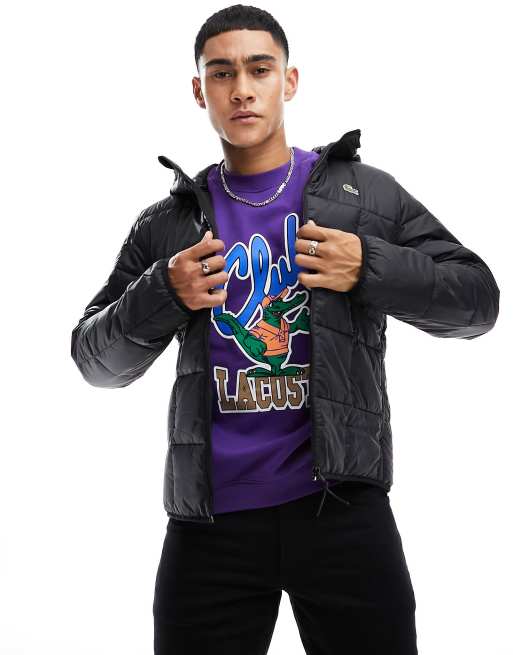 Lacoste - Essentials - Gewatteerd jack in zwart
