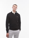 Lacoste essentials half zip jumper in black