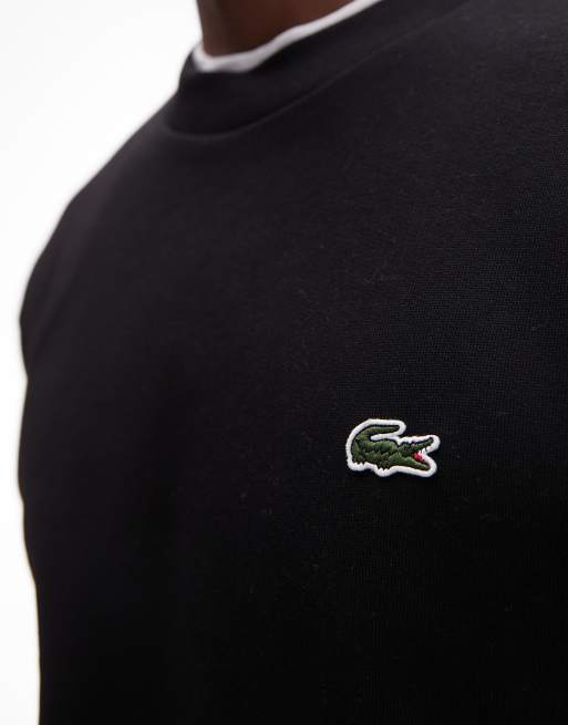 Lacoste essentials logo sweatshirt in black ASOS