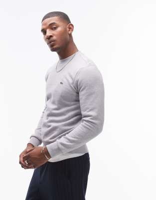 Lacoste Lacoste essentials logo sweatshirt in grey