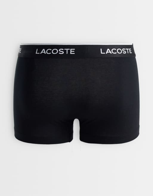 Lacoste essentials lot de 3 boxers à ceinture logo en noir et vert foncé, 3 de 3