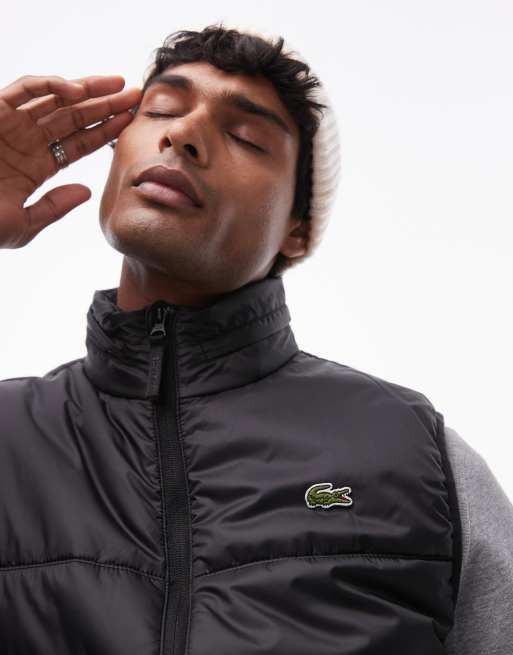 Lacoste essentials quilted vest in black ASOS