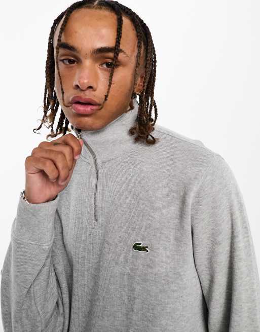 Lacoste - Essentials - Sweatshirt met 1/4 rits in grijs