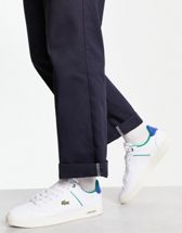 lacoste Sneakers homme powercourt 2.0 cuir blanc/vert