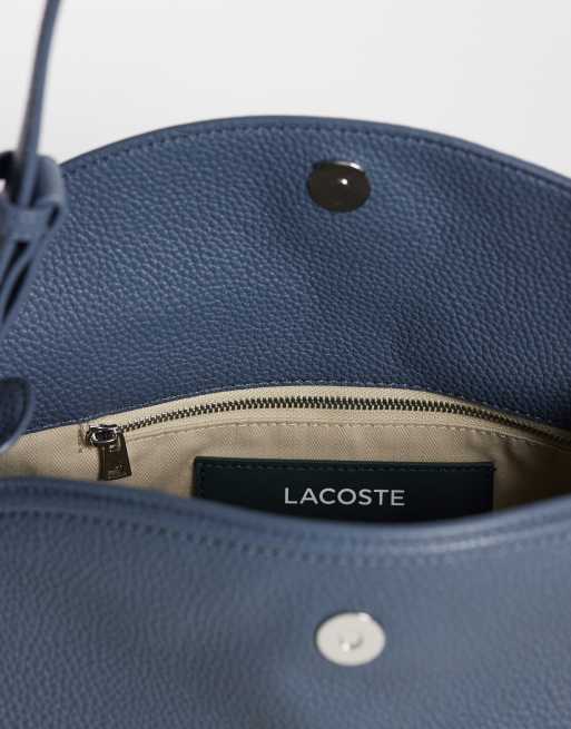 Lacoste everyday club flap shoulder bag in blue, 3 of 4