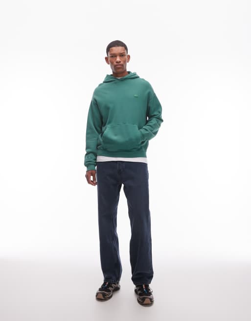 Lacoste - Felpa con cappuccio verde sovratinto, 4 di 4