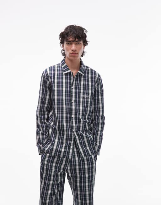 Lacoste flannel pyjama set in green, 3 of 4