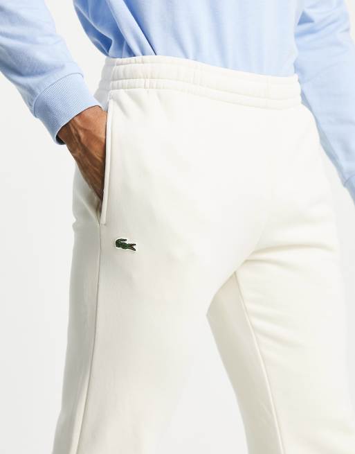 Lacoste white joggers best sale