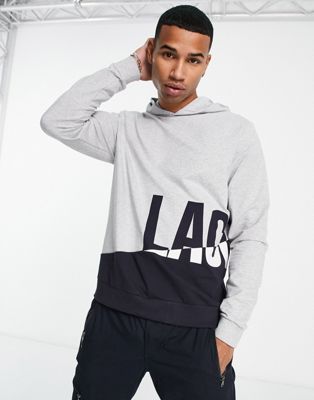 Lacoste fleece lounge hoodie in grey