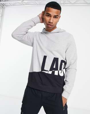 Lacoste fleece lounge hoodie in grey - ASOS Price Checker