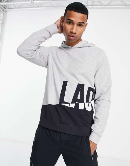 Lacoste fleece lounge hoodie in grey | ASOS