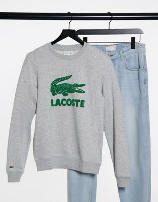 lacoste grey crocodile logo