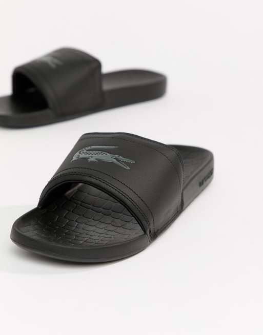 Lacoste fraisier croc on sale sliders in black