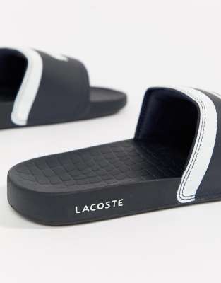 lacoste fraisier croc sliders in white