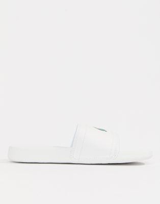 lacoste fraisier croc sliders in white