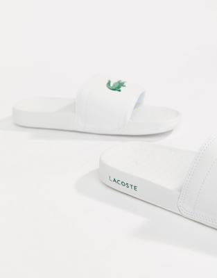 lacoste fraisier croc sliders in white