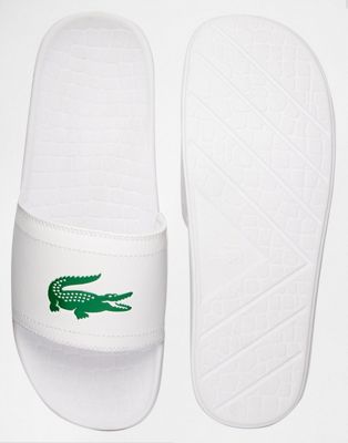 lacoste white slippers