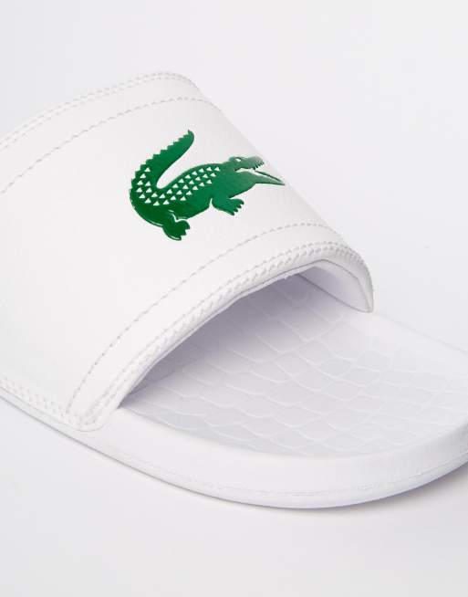 Lacoste fraisier croc sliders cheap in white