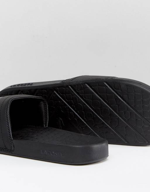 Lacoste fraisier croc sliders cheap in black