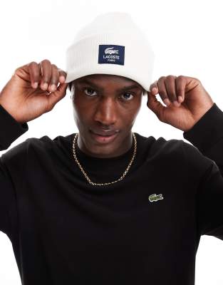 Lacoste Lacoste front logo beanie in grey