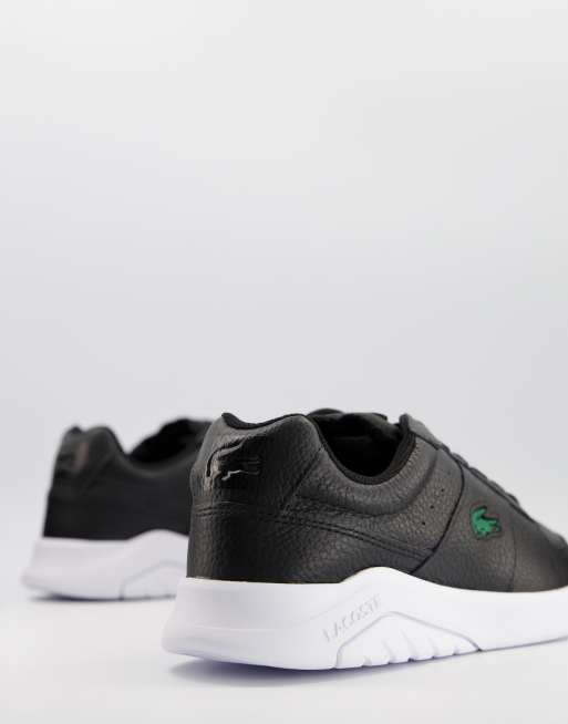 Lacoste game advance sneakers in black/white sole