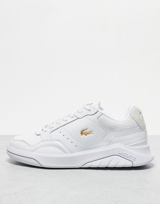 Lacoste Game Advance trainers in white and gold