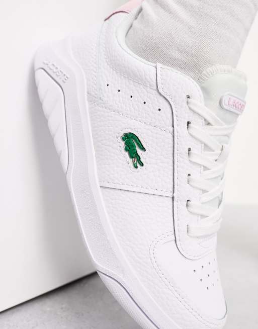 Lacoste Game Advance trainers in white and light pink