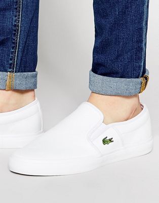 lacoste leather slip on shoes
