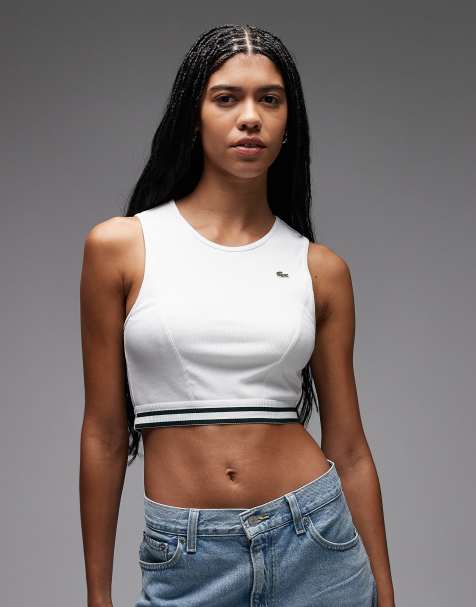 Lacoste - Geribbeld hemdje in wit - view 1