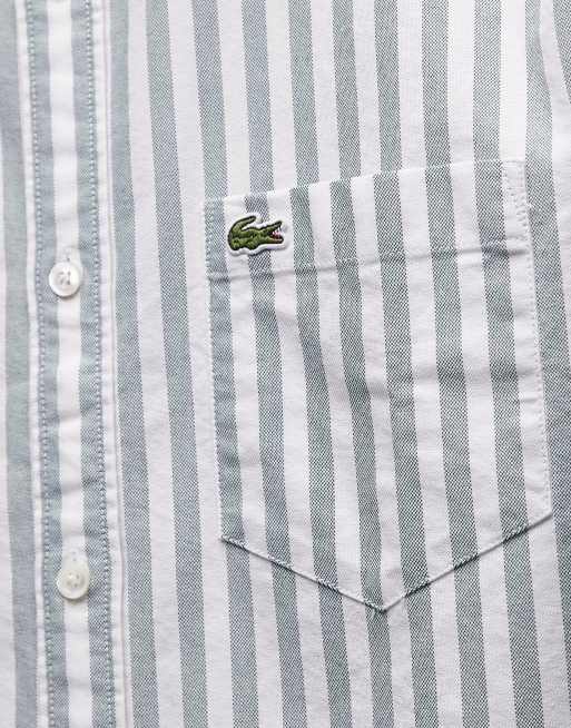 Lacoste - Gestreept overhemd in groen en wit, 5 van 5
