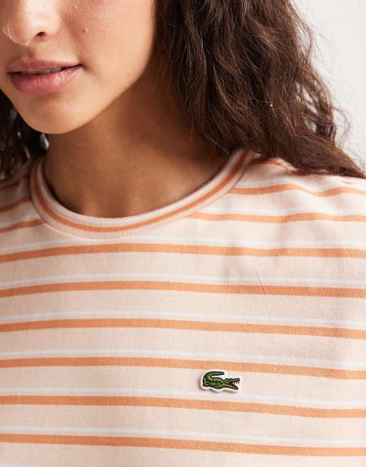 Lacoste - Gestreept T-shirt in oranje, 3 van 4