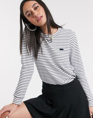 Lacoste - Gestreepte sweater met logo in wit en grijs-Multi
