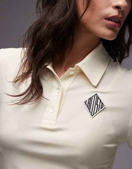 Lacoste – Gestricktes Polohemd in Beige, 3 von 4