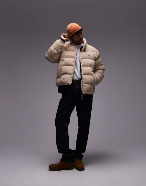 Lacoste - Gewatteerd jack van corduroy in beige - view 1