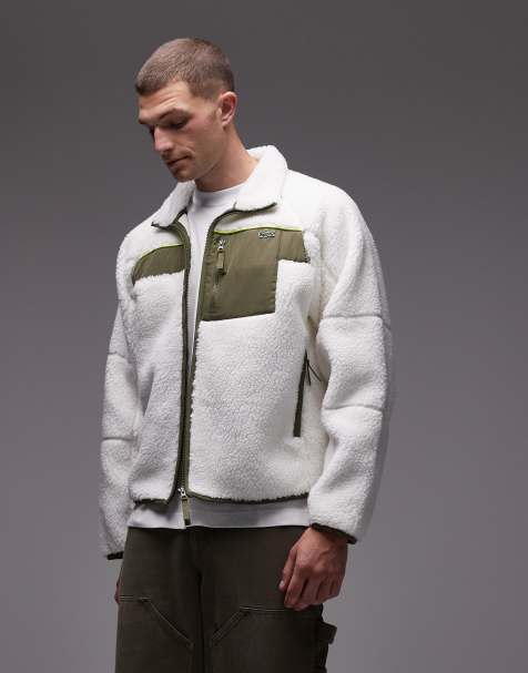 Lacoste - Giacca in pile bianco bicolore - view 1