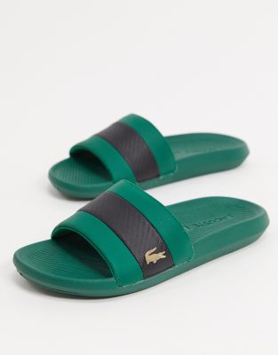 green lacoste sliders