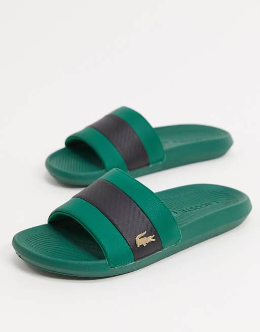 Green store lacoste sliders