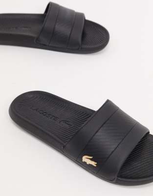 black lacoste slides