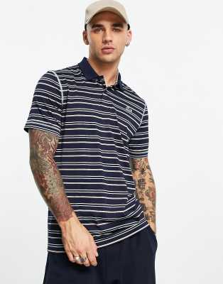 Lacoste Lacoste Golf regular fit polo shirt in navy stripe