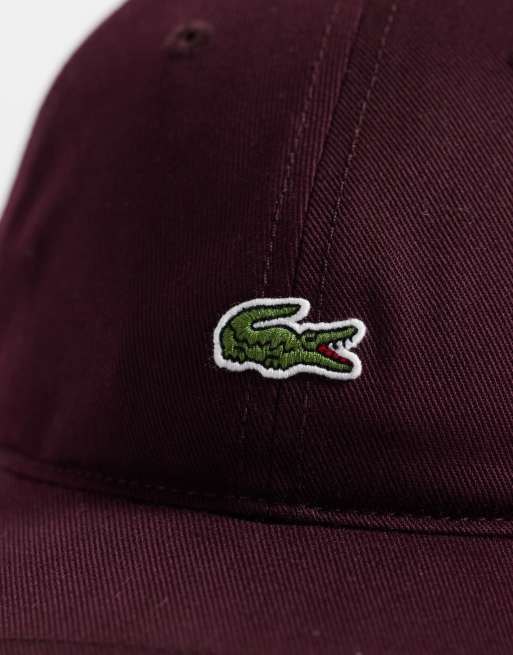 Lacoste - gorra con logo esencial en burdeos, 2 de 3