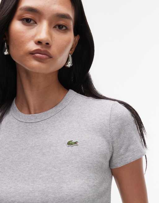 Lacoste - Grå ribstrikket T-shirt, 2 af 4