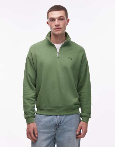 Lacoste – Grå sweatshirt med kort dragkedja vid halsen - view 1