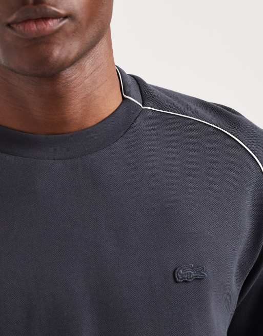 Lacoste – Grå t-shirt med passpoaler, 3 av 5