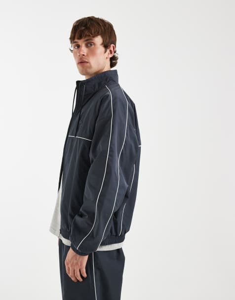 Lacoste – Grå träningsjacka med kontrastfärgade passpoaler, del av set - view 1