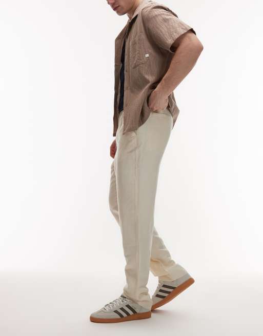 Lacoste – Gräddvita, vävda byxor med raka ben, 3 av 5