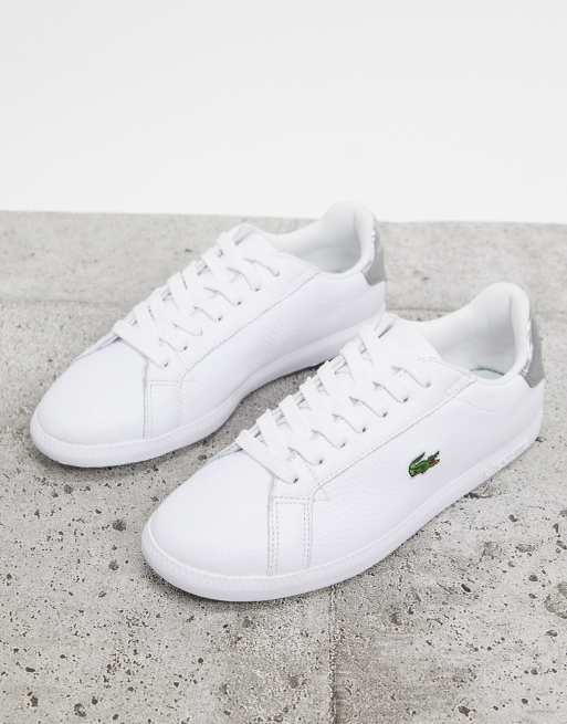 Lacoste Graduate 120 leather sneakers in white with silver tabs | ASOS